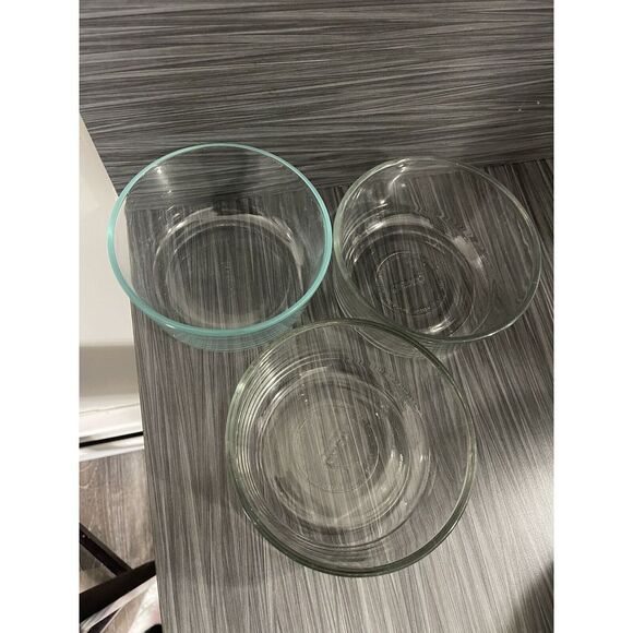 PYREX Mixed Lot‎ ) 3 Clear Mixing Bowls - Picture 1 of 4
